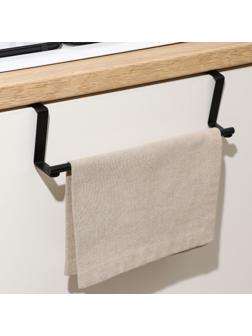 Держатель для полотенец Доляна, на дверцу, цвет чёрный