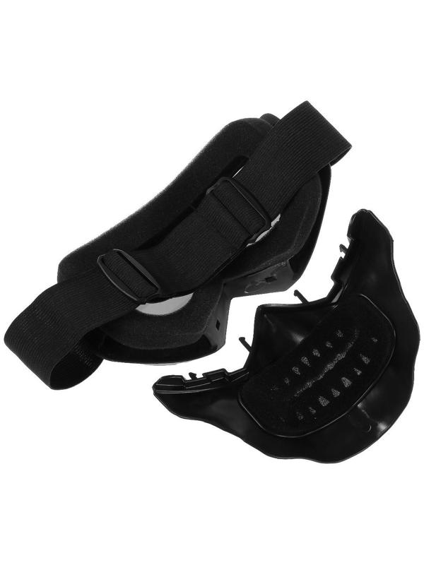 Очки-маска для езды на мототехнике, разборные, визор хром, цвет черный