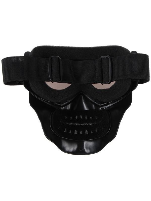 Очки-маска для езды на мототехнике, разборные, визор хром, цвет черный