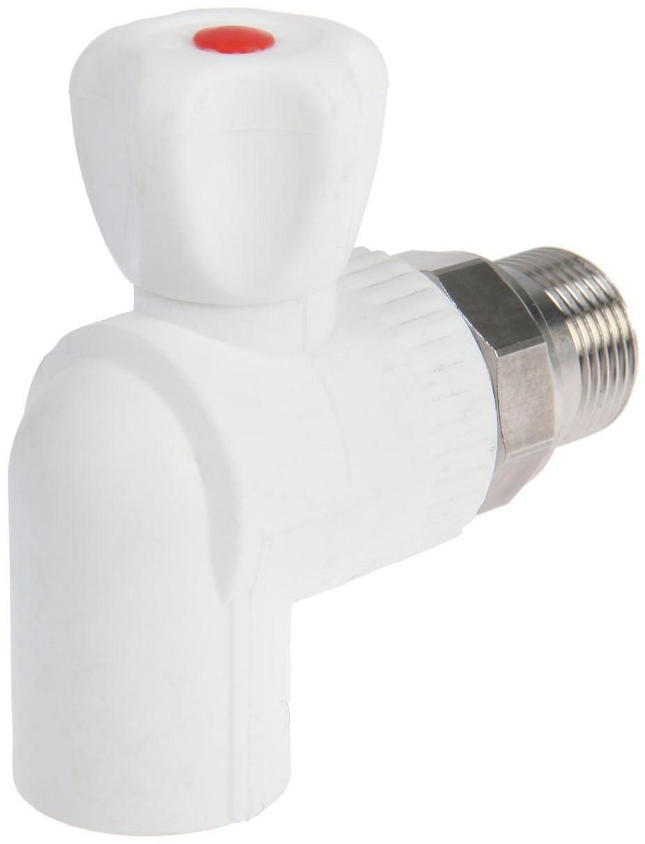Кран шаровой для радиатора ZEIN, полипропиленовый, угловой, d=25 мм х 3/4