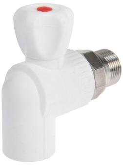 Кран шаровой для радиатора ZEIN, полипропиленовый, угловой, d=25 мм х 3/4