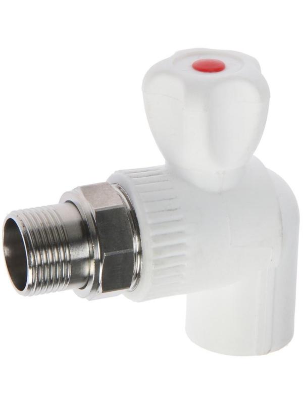 Кран шаровой для радиатора ZEIN, полипропиленовый, угловой, d=25 мм х 3/4