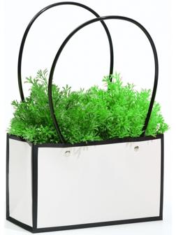 Сумка для цветов Белая влагостойкая, 22x10.5x13.5 см