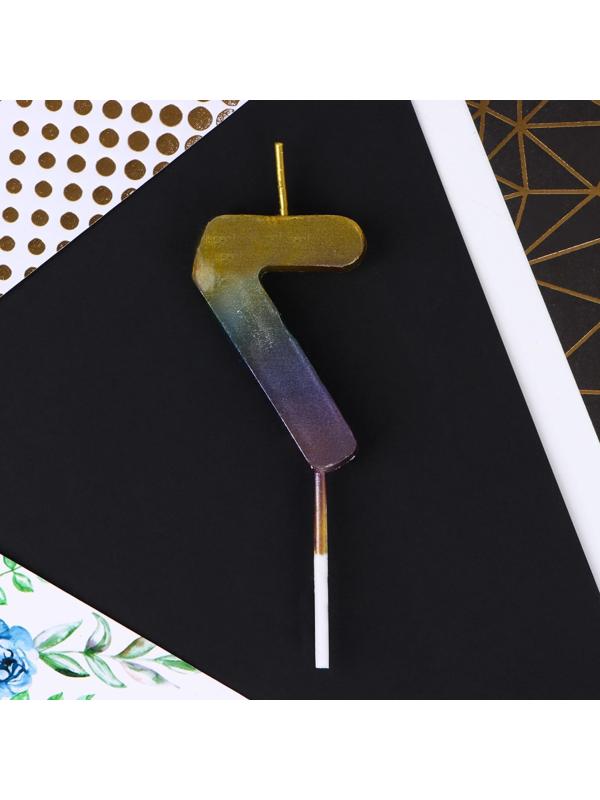 Свеча в торт «7», радужная