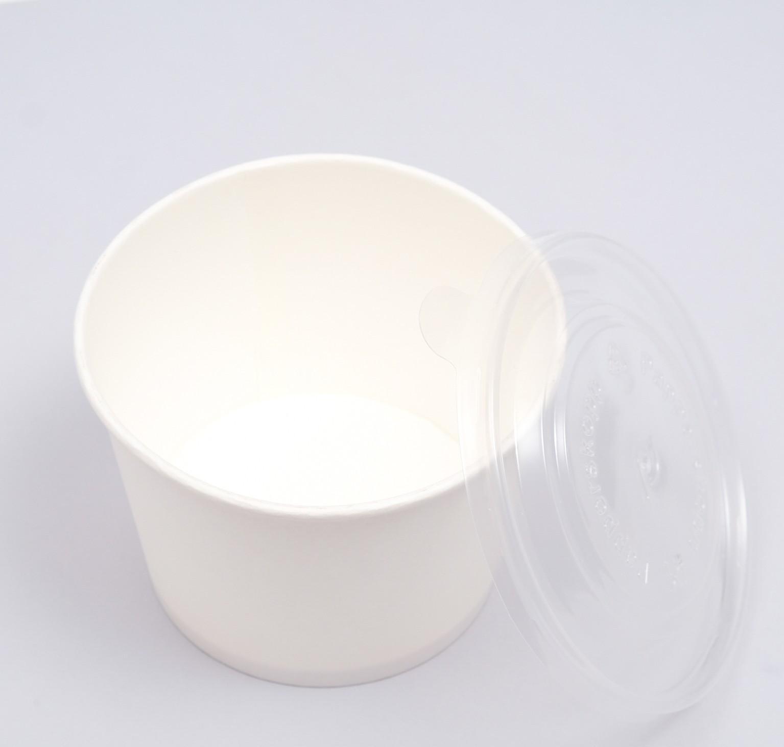 Контейнер круглый, с пластиковой крышкой, белый, 900 мл