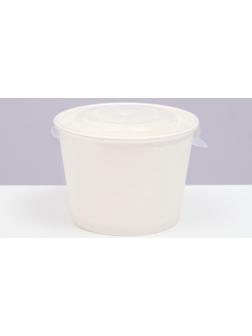Контейнер круглый, с пластиковой крышкой, белый, 900 мл