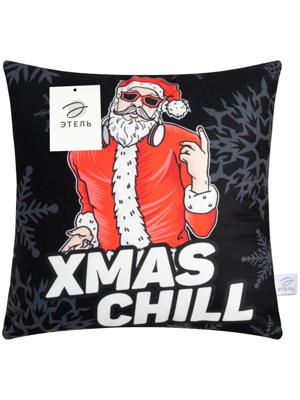 Подушка декоративная новогодняя Этель «Xmas chill», 40х40 см, 100% п/э, велюр