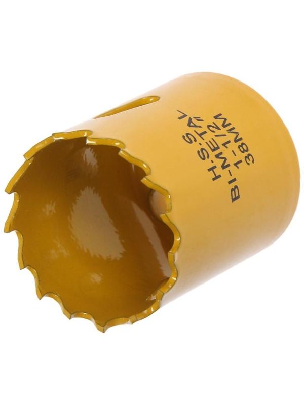 Коронка биметаллическая ТУНДРА, 38 мм, M16 с дополнительной фиксацией