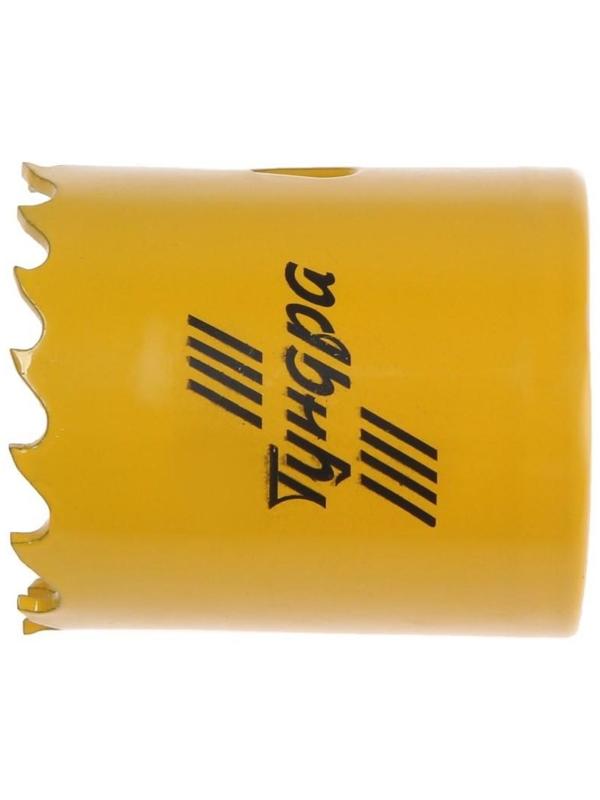 Коронка биметаллическая ТУНДРА, 38 мм, M16 с дополнительной фиксацией