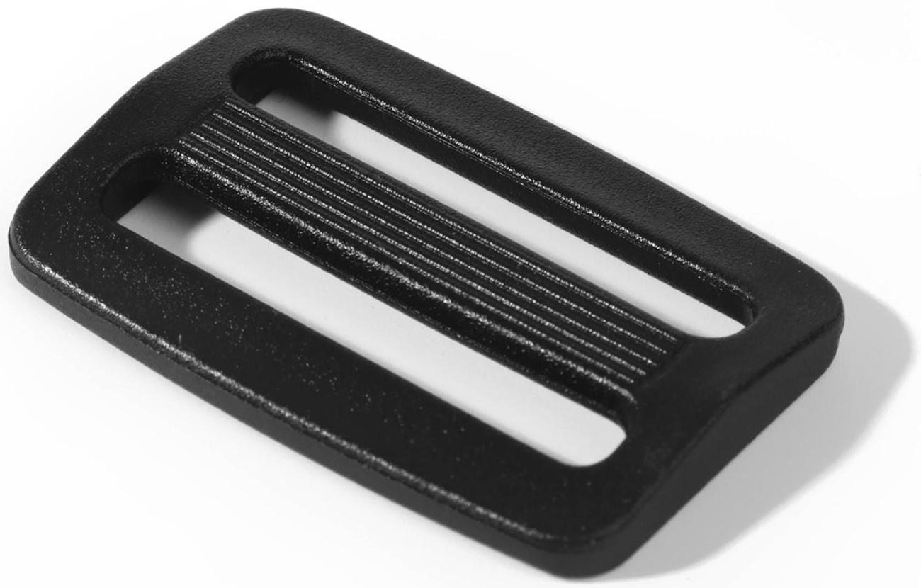 Пряжка регулирующая, двухщелевая, 38 × 27 мм, ширина стропы - 30 мм, 10 шт, цвет чёрный