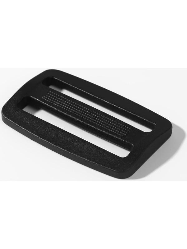 Пряжка регулирующая, двухщелевая, 45 × 30 мм, ширина стропы - 38 мм, 10 шт, цвет чёрный