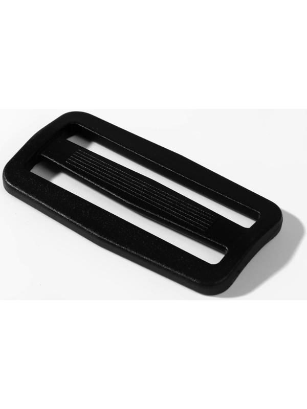 Пряжка регулирующая, двухщелевая, 60 × 33 мм, ширина стропы - 50 мм, 10 шт, цвет чёрный
