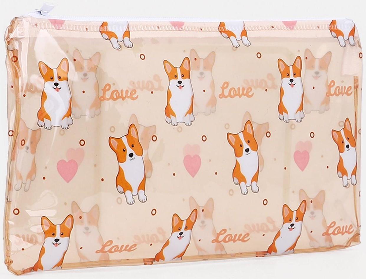 Косметичка на молнии, цвет бежевый