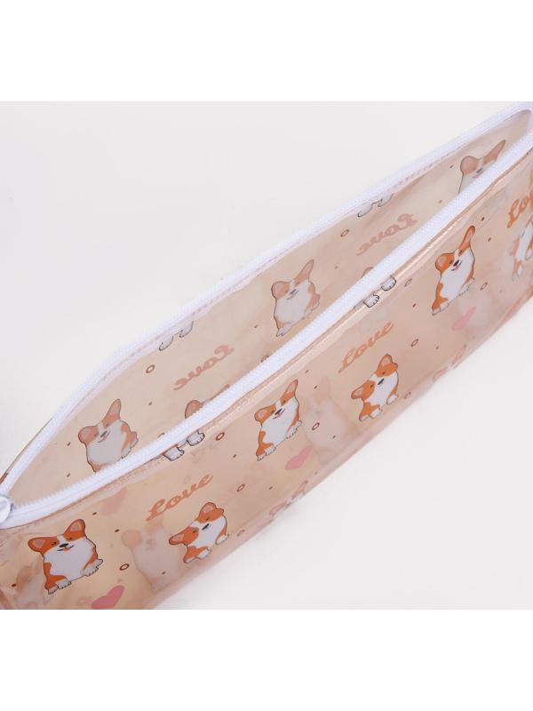 Косметичка на молнии, цвет бежевый