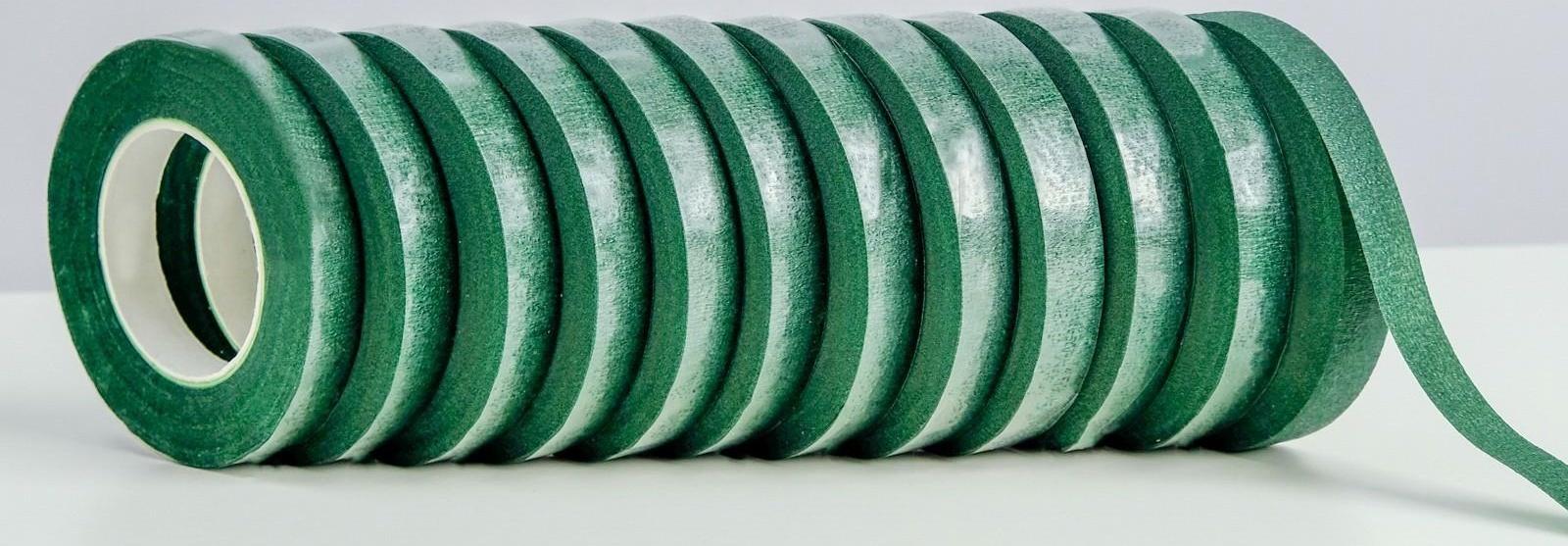 Тейп-лента, тёмно - зелёная, 13 мм, 27,3 метра