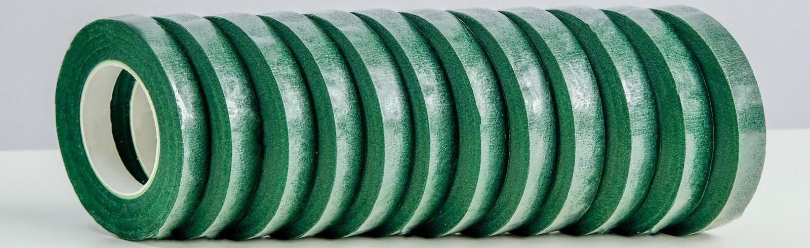 Тейп-лента, тёмно - зелёная, 13 мм, 27,3 метра