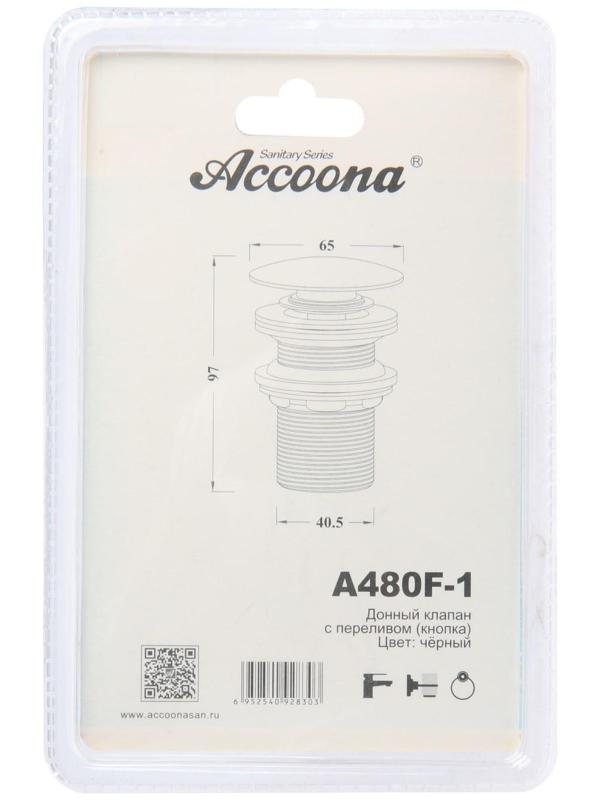 Донный клапан с переливом Accoona A480F-1, 1 1/4