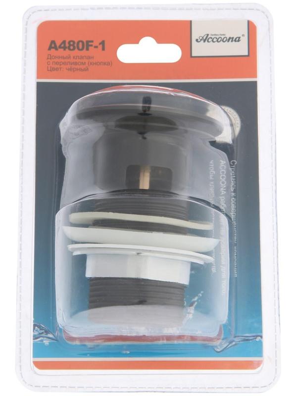 Донный клапан с переливом Accoona A480F-1, 1 1/4