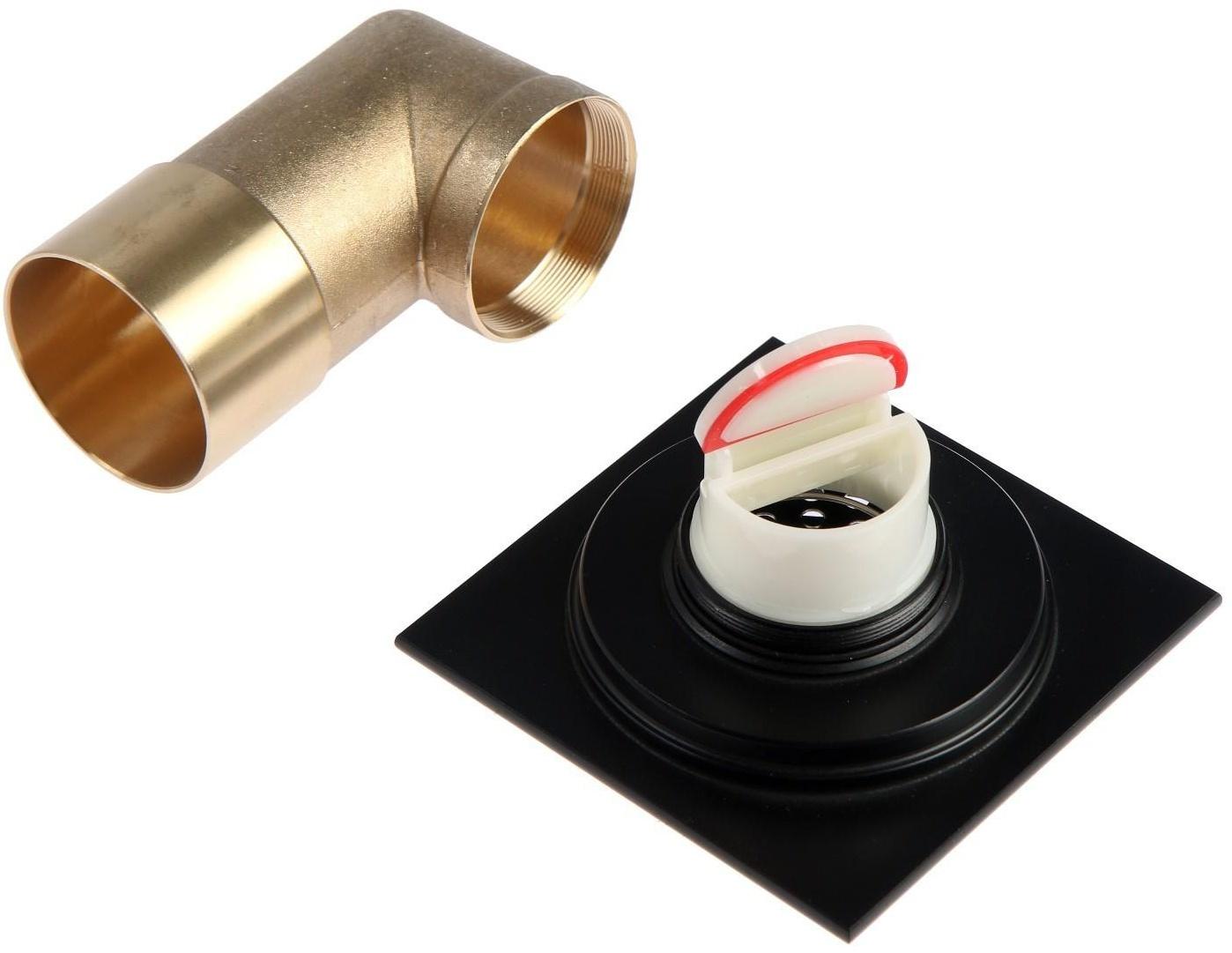 Трап AFLORN AF20510F-10, 100х100 мм, горизонтальный, латунь, черный