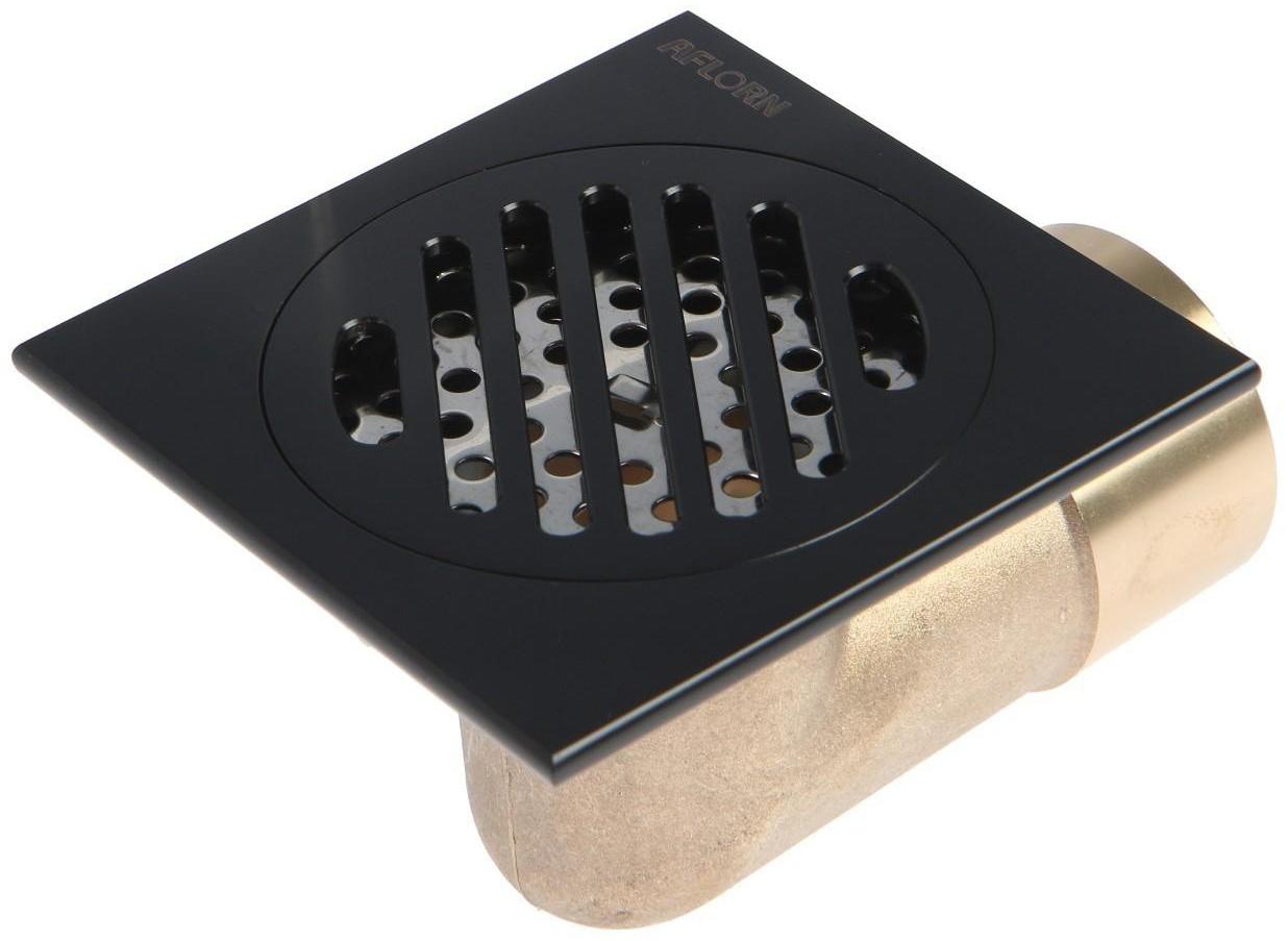 Трап AFLORN AF20510F-10, 100х100 мм, горизонтальный, латунь, черный