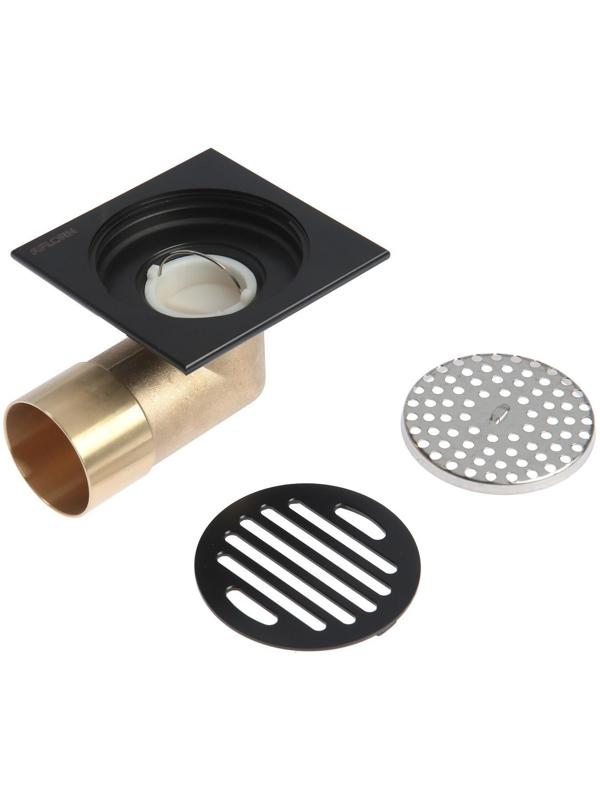 Трап AFLORN AF20510F-10, 100х100 мм, горизонтальный, латунь, черный