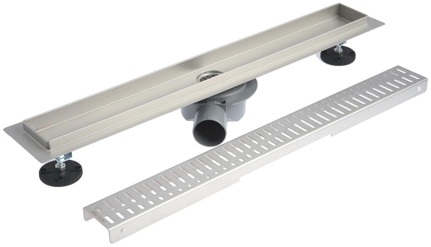 Трап линейный AFLORN AF20107-60, 600х70 мм, c флaнцeм своб. вращения 360°, нерж. сталь