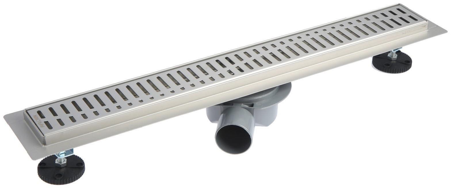 Трап линейный AFLORN AF20107-60, 600х70 мм, c флaнцeм своб. вращения 360°, нерж. сталь