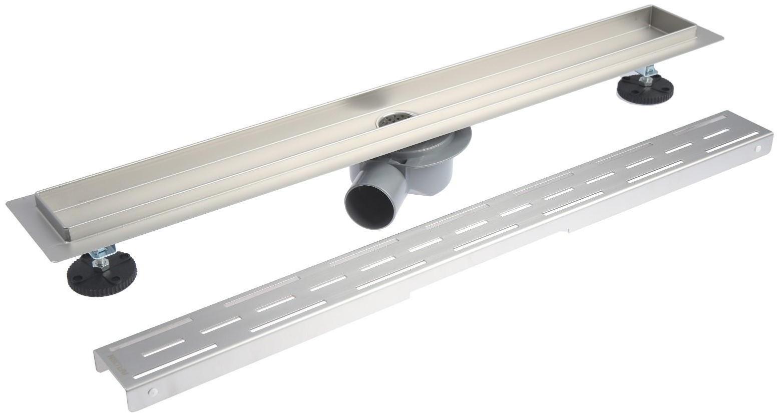 Трап линейный AFLORN AF20207-70, 700х70 мм, c флaнцeм своб. вращения 360°, нерж. сталь