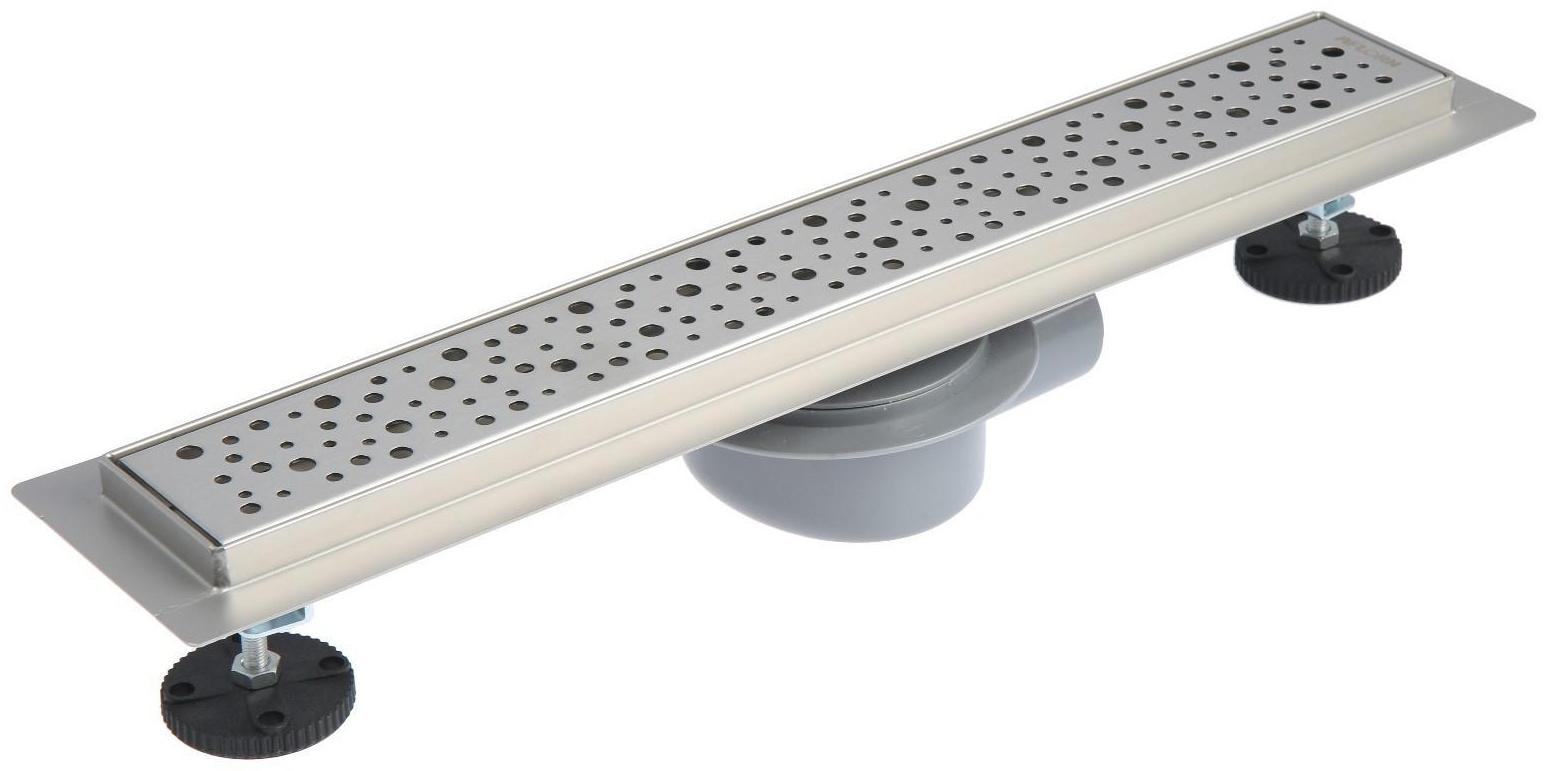 Трап линейный AFLORN AF20307-50, 500х70 мм, c флaнцeм своб. вращения 360°, нерж. сталь