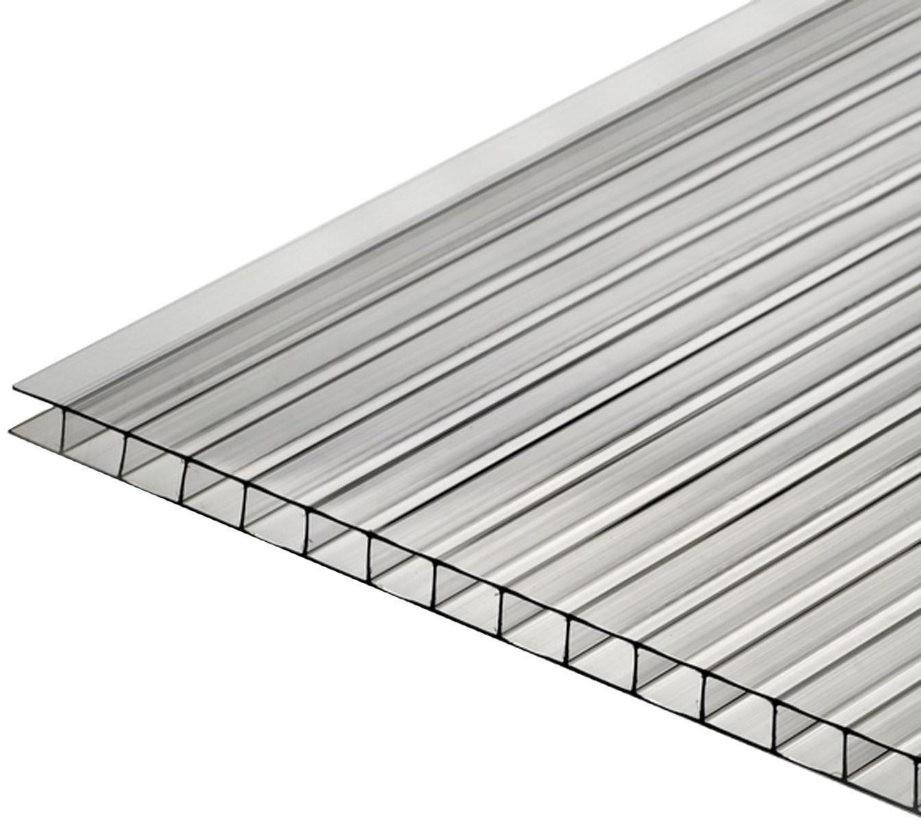 Сотовый поликарбонат 3.8 мм, 2.1 × 6 м, УФ, прозрачный