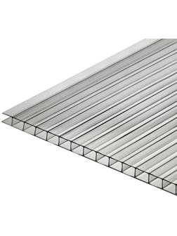 Сотовый поликарбонат 3.8 мм, 2.1 × 6 м, УФ, прозрачный