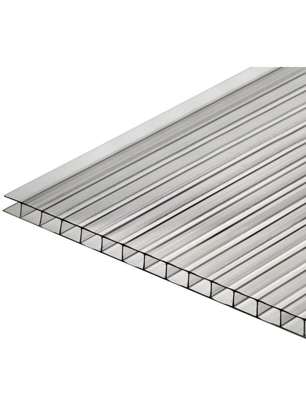 Сотовый поликарбонат 3.8 мм, 2.1 × 6 м, УФ, прозрачный