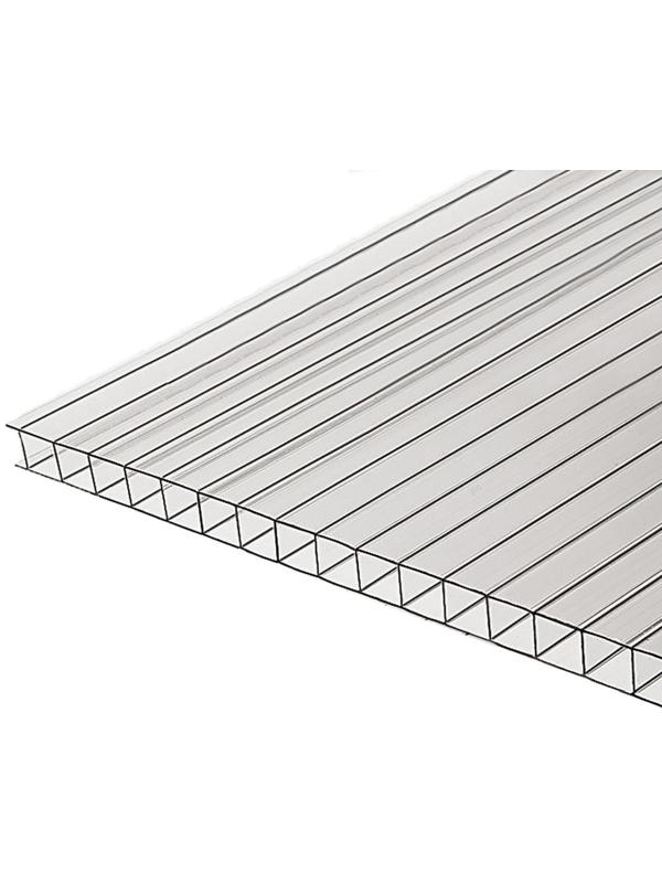 Сотовый поликарбонат 6 мм, 2.1 × 6 м, УФ, прозрачный