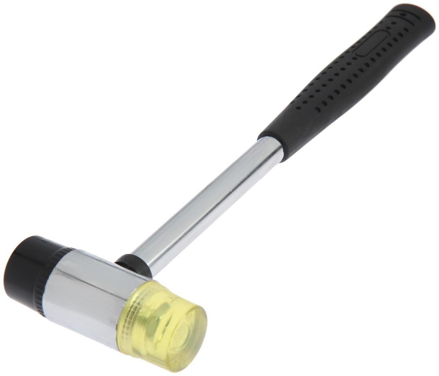 Молоток рихтовочный ТУНДРА, металлическая обрезиненная рукоятка, бойки 30 мм, 200 г