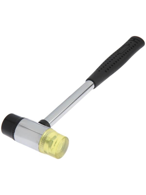 Молоток рихтовочный ТУНДРА, металлическая обрезиненная рукоятка, бойки 30 мм, 200 г