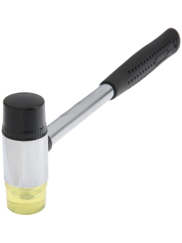 Молоток рихтовочный ТУНДРА, металлическая обрезиненная рукоятка, бойки 30 мм, 200 г