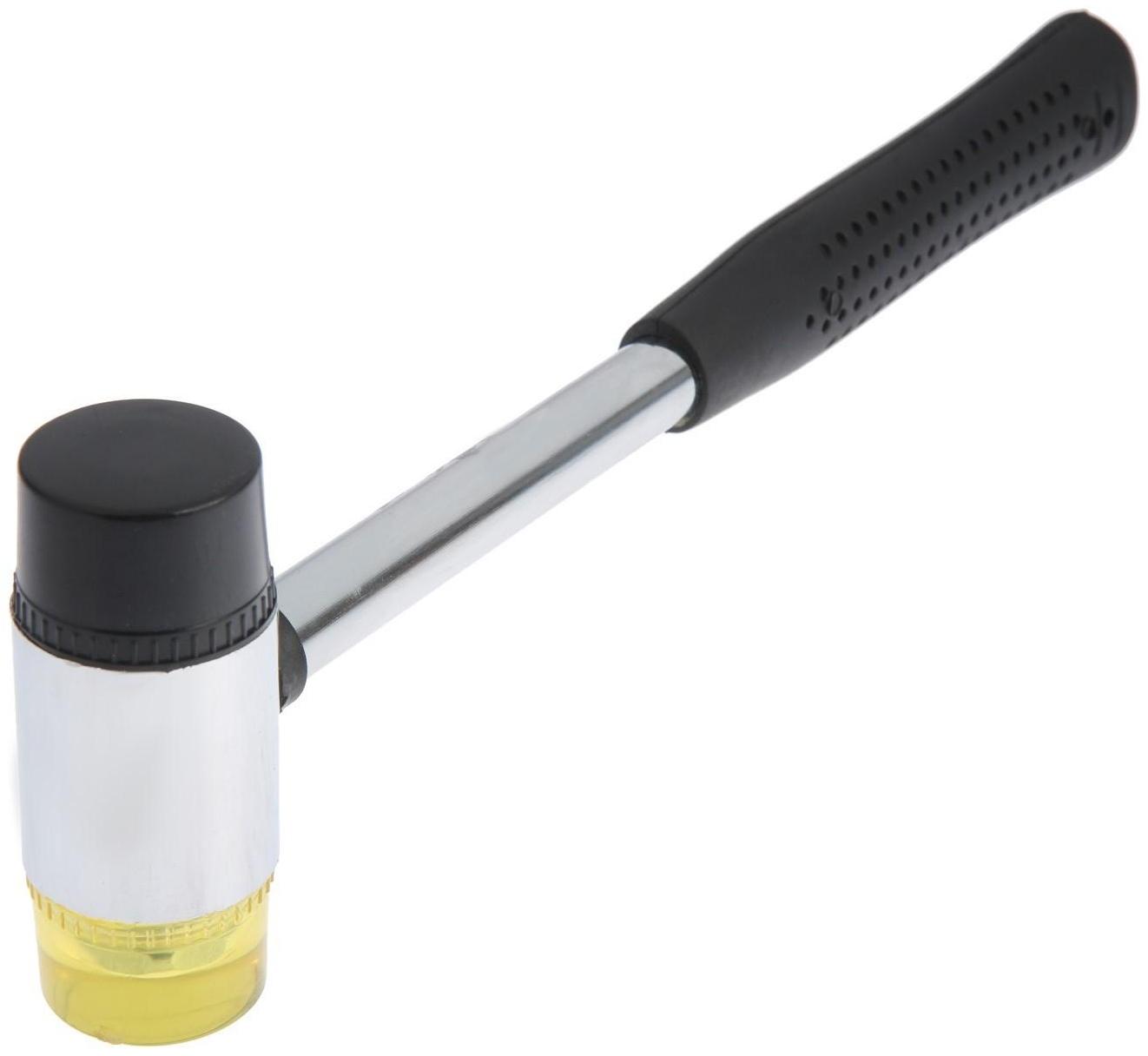 Молоток рихтовочный ТУНДРА, металлическая обрезиненная рукоятка, бойки 40 мм, 500 г