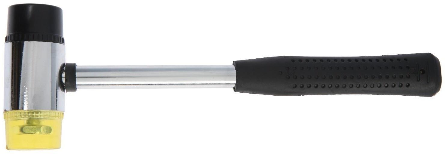 Молоток рихтовочный ТУНДРА, металлическая обрезиненная рукоятка, бойки 40 мм, 500 г