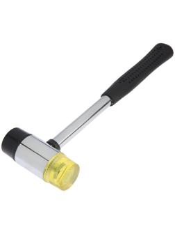 Молоток рихтовочный ТУНДРА, металлическая обрезиненная рукоятка, бойки 40 мм, 500 г