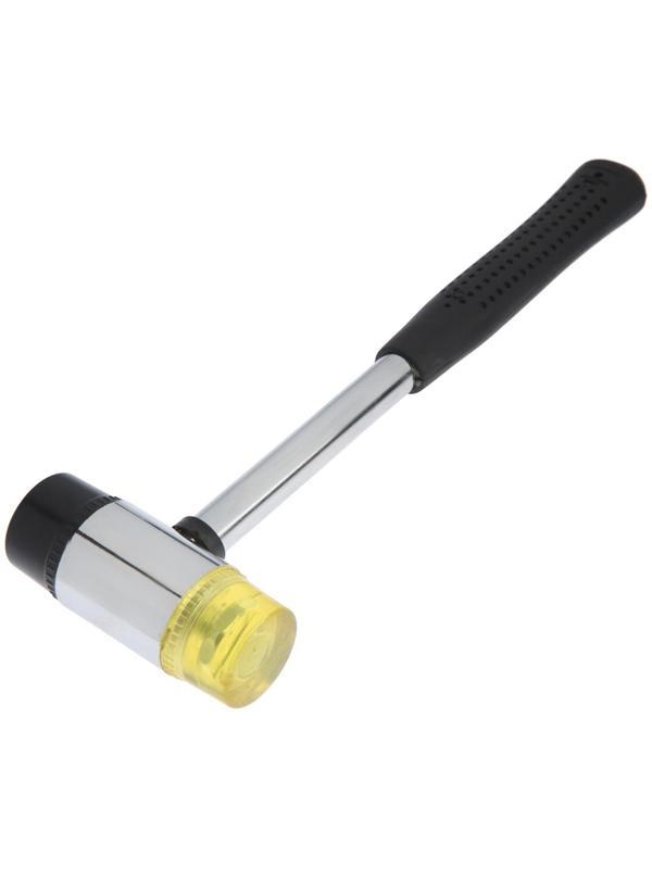 Молоток рихтовочный ТУНДРА, металлическая обрезиненная рукоятка, бойки 40 мм, 500 г