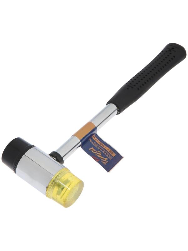 Молоток рихтовочный ТУНДРА, металлическая обрезиненная рукоятка, бойки 40 мм, 500 г