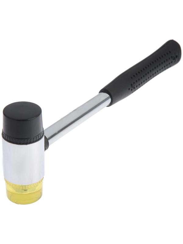 Молоток рихтовочный ТУНДРА, металлическая обрезиненная рукоятка, бойки 40 мм, 500 г