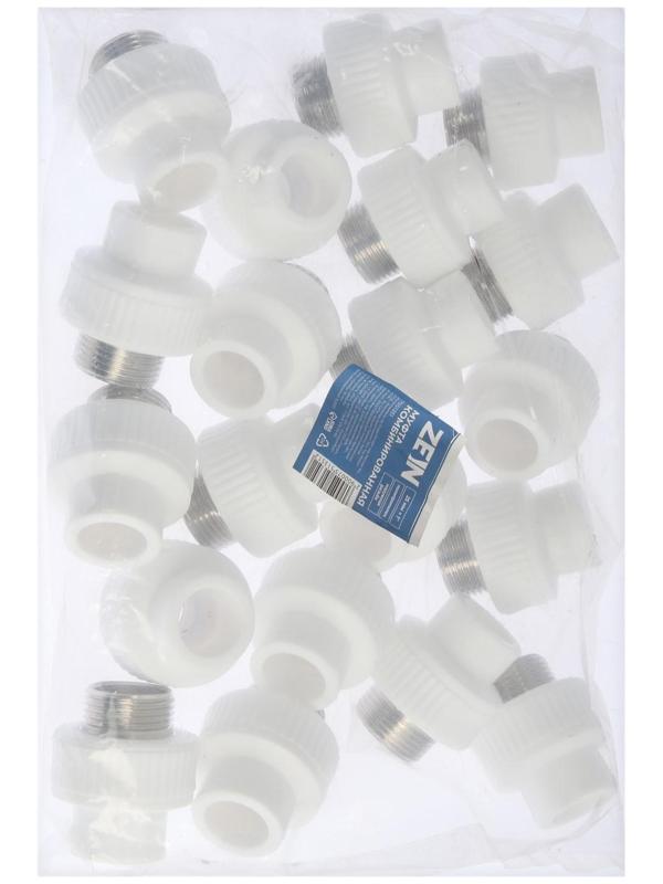 Муфта комбинированная ZEIN, полипропиленовая, наружная резьба, d=25 мм х 1