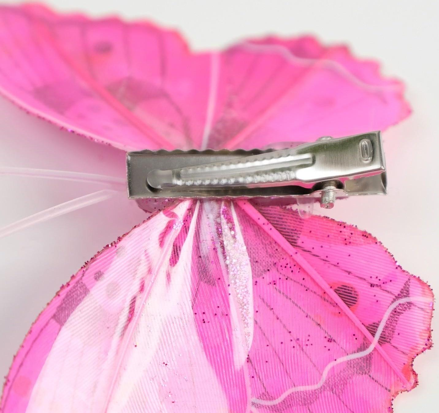 Бабочки для декора и флористики, на прищепке, пластиковые, микс, 5 см и 8 см