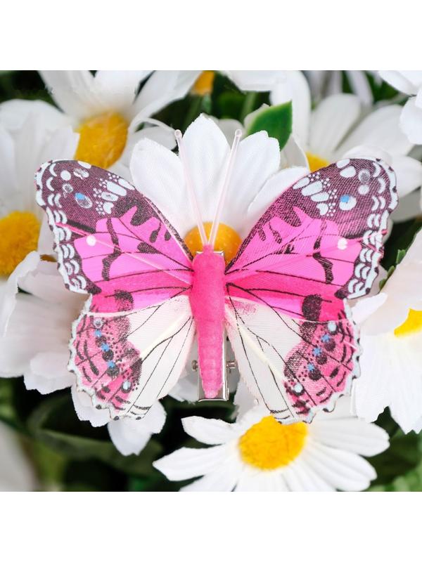 Бабочки для декора и флористики, на прищепке, пластиковые, микс, 5 см и 8 см