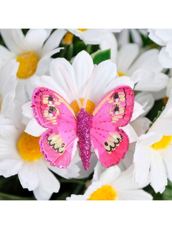 Бабочки для декора и флористики, на прищепке, пластиковые, микс, 5 см и 8 см