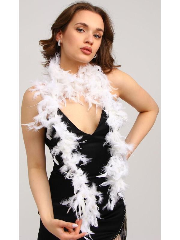 Карнавальный шарф, перо, 1.8 метра 30 грамм, цвет белый