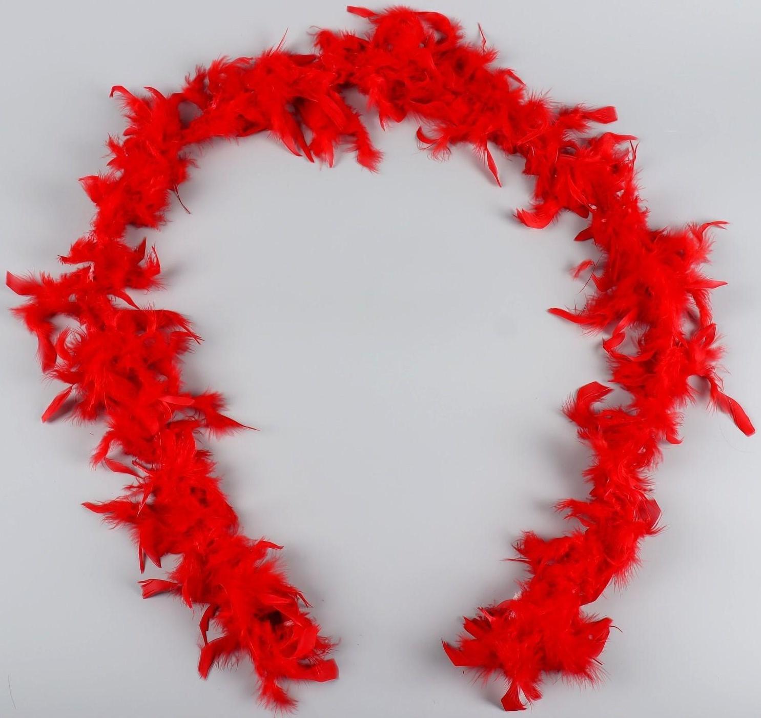 Карнавальный шарф, перо, 1.8 метра, 30 грамм, цвет красный