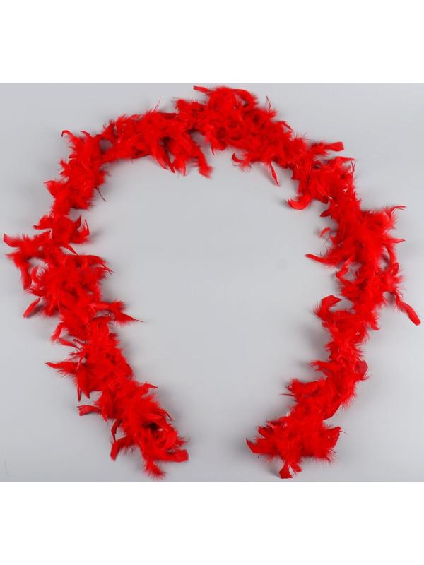 Карнавальный шарф, перо, 1.8 метра, 30 грамм, цвет красный