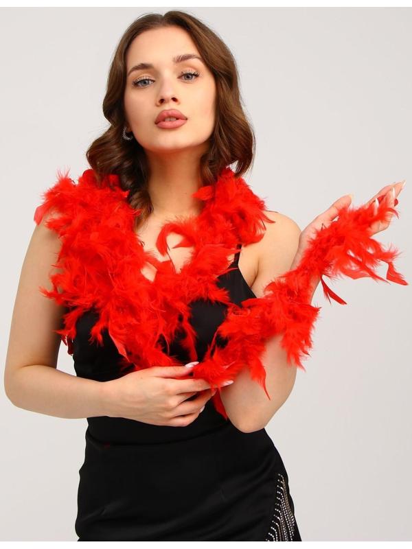 Карнавальный шарф, перо, 1.8 метра, 30 грамм, цвет красный